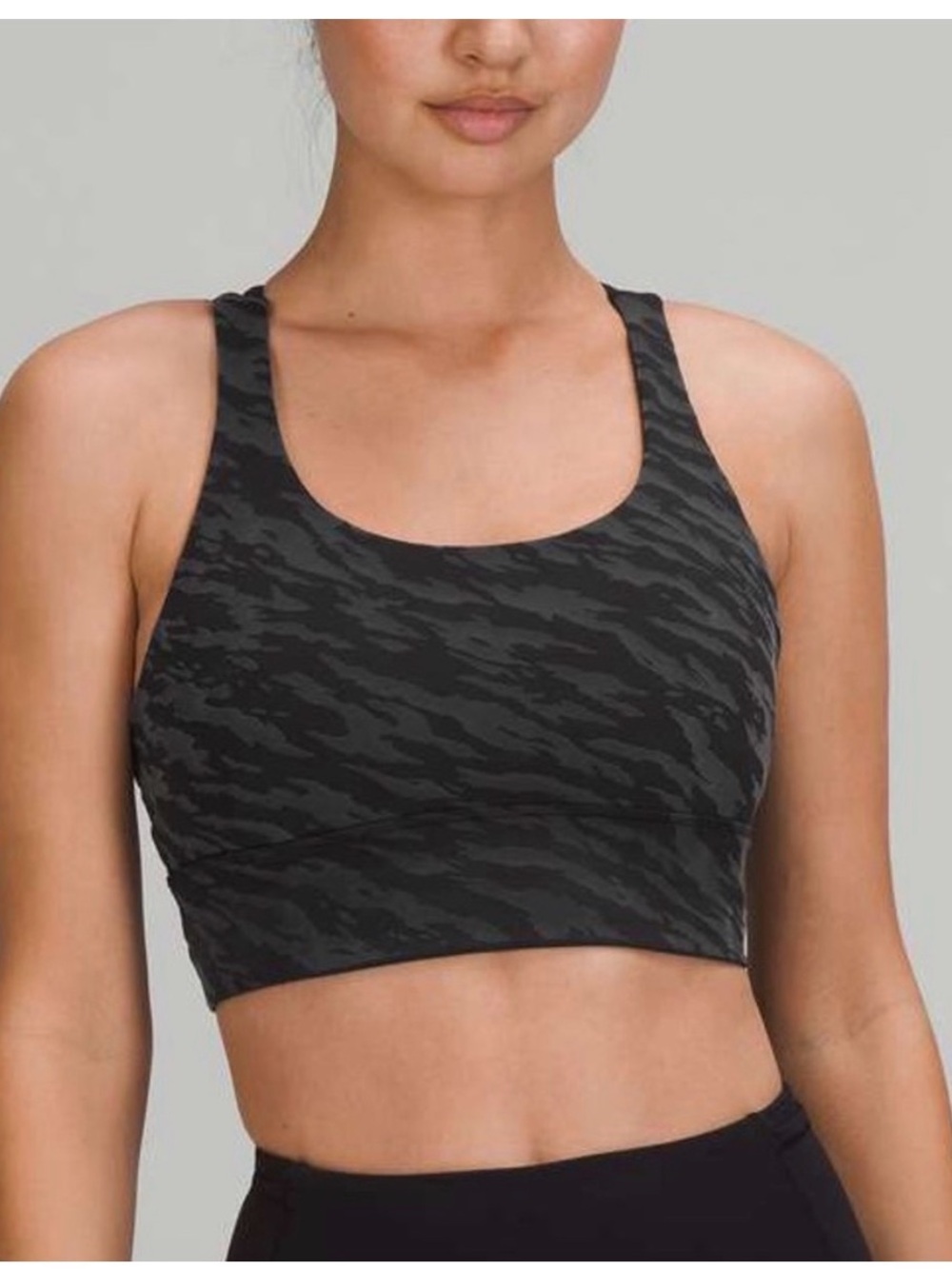 lululemon athletica Energy Longline Black Zebra Print Bra, Size 12, NWOT